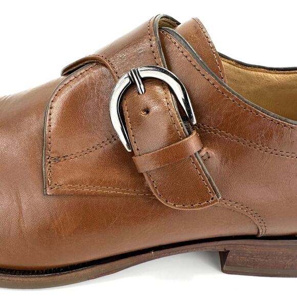 Johnston & Murphy Men Monk Strap Dress Shoes Sz 11M McClain Brown Leather Almond - Picture 11 of 14